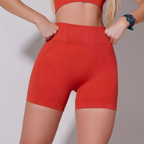 Detalhe do Tecido - Short Fitness Canelado Terra Cota