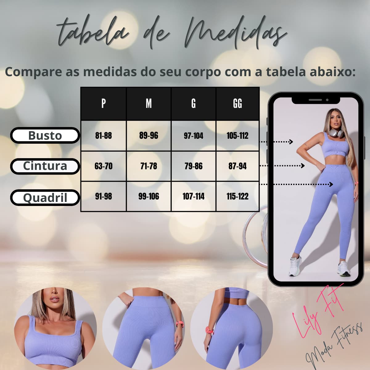 Calça Legging Fitness Canelado Lilás