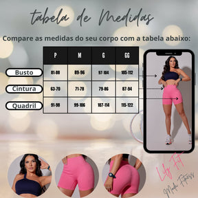 Short Fitness Rosa Neon Canelado