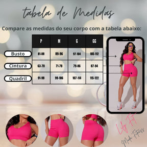 Short Fitness Canelado Rosa Fashion